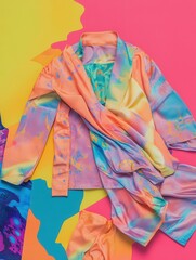 Fototapeta premium A colorful jacket and pants set with an artistic patterned design