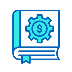 Book with Dollar Gear Symbol Icon Design