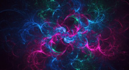 Fototapeta premium Vibrant abstract fractal design featuring swirling colors in a cosmic pattern