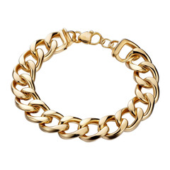 Obraz premium Gold chain bracelet with lobster clasp, isolated on white background
