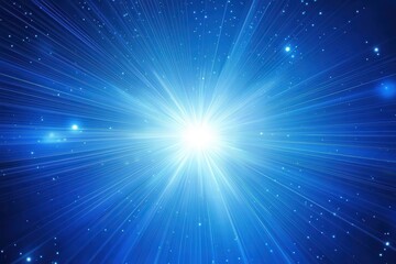Fototapeta premium Bright Blue Explosion of Light in a Cosmic Sky Full of Stars