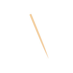 Wooden toothpick. Sharp bamboo sticks for teeth. Wood skewer with pointed tip. Vector illustration