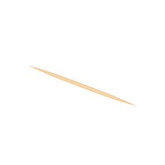 Wooden toothpick. Sharp bamboo sticks for teeth. Wood skewer with pointed tip. Vector illustration