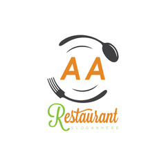 initial monogram logo With restaurant Culinary Circle shape Taste of Tradition logo design.
