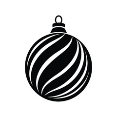 Simple Black and White Swirled Christmas Ornament Decoration