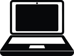 laptop black and white silhouette vector design