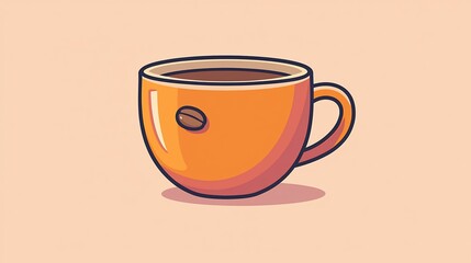 Obraz premium Orange coffee cup on pastel background