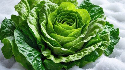 Fototapeta premium Vegetable ingredients for cooking: fresh lettuce leaves on white.