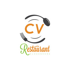 Obraz premium initial monogram logo With restaurant Culinary Circle shape Taste of Tradition logo design. 