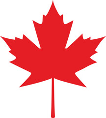 maple leaf silhouette on transparent background