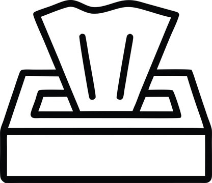 recommend clip art: Tissue box Icon outline. paper napkins in box icon vector illustration