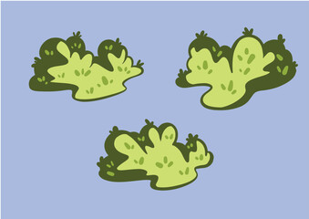 hand drawn bush and grass illustration Cartoon style