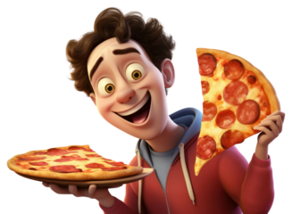 PNG Cartoon pizza cheese food.