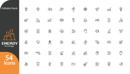 54 Clean Energy Ecology Icons for Sustainable Living