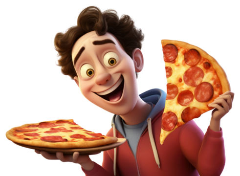 PNG Cartoon pizza cheese food. - Powered by Adobe