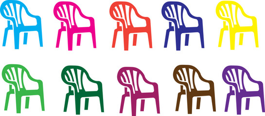 vector illustration of plastic chairs