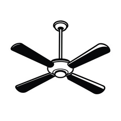 Obraz premium Classic Ceiling Fan Illustration With Four Blades And Clean Design