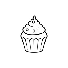 chocolate cupcake isolated on white background