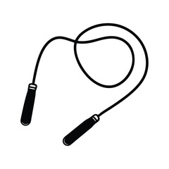 Simple Black And White Jump Rope Illustration For Fitness Or Exercise Concepts