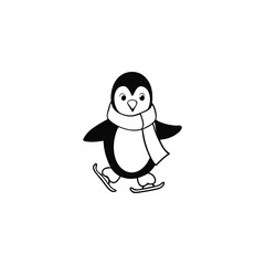 penguin with ice skates