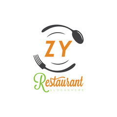 initial monogram logo With restaurant Culinary Circle shape Taste of Tradition logo design.
