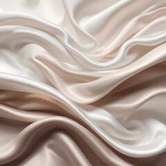 Fototapeta premium Cream and Beige Silk Drape: Luxurious Textured Fabric Background