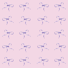 Pattern with bows on a pink background.