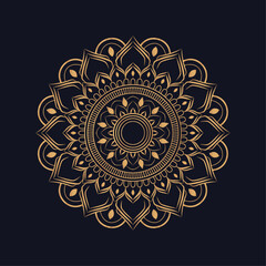 luxury ornamental mandala design background in gold color