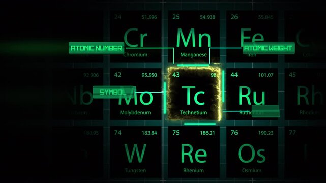 Technetium Element Neon Light