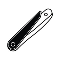 Black And White Graphic Of Nail Clipper For Personal Care Routine