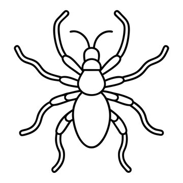 black outline spider insect clip art preview