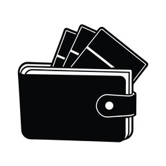 Minimalist Wallet Illustration With Credit Cards For Financial Design Needs