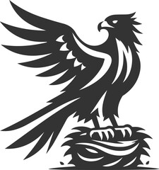 Fototapeta premium Silhouette of a hawk bird animal vector