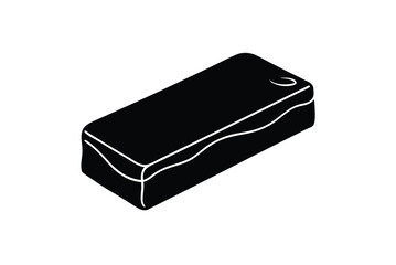 Isometric Black Soap Bar Illustration On White Background For Hygiene Product Design