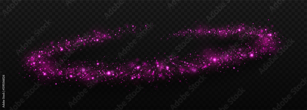 Wall mural glowing motion flow of dust. luxury shining ring of particles. sparkling dust particles.