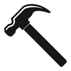 Clean Claw Hammer Silhouette Illustration Black Vector on Clear Background with PNG