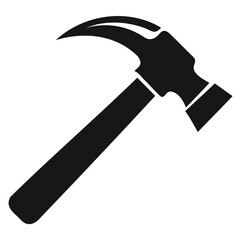 Black Silhouette Claw Hammer Vector Design Isolated on Transparent Background