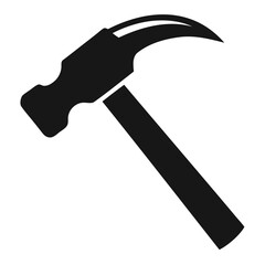 Clean Claw Hammer Silhouette Illustration Black Vector on Clear Background with PNG