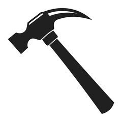 Black Silhouette Claw Hammer Vector Design Isolated on Transparent Background