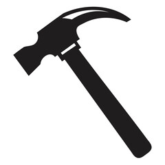 Minimalist Claw Hammer Vector Illustration in Black Silhouette Style transparent PNG