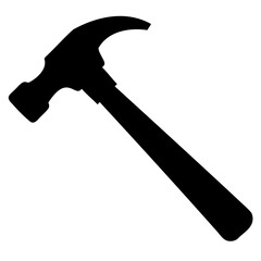 Minimalist Claw Hammer Vector Illustration in Black Silhouette Style transparent PNG