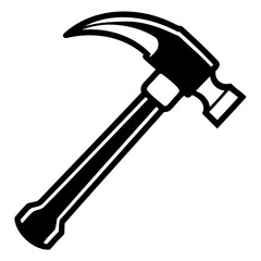 Simple Claw Hammer Silhouette Vector Clean Black Design on Transparent Background