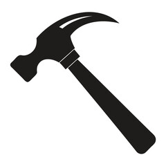 Simple Claw Hammer Silhouette Vector Clean Black Design on Transparent Background