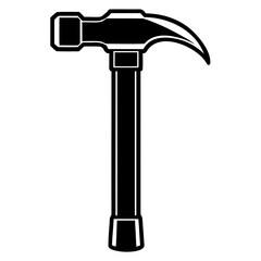 Simple Claw Hammer Silhouette Vector Clean Black Design on Transparent Background