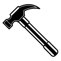 Simple Claw Hammer Silhouette Vector Clean Black Design on Transparent Background