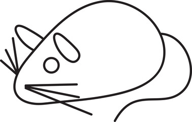 vector illustration of a cat toy, small mouse toy, simple linear icons, doodle and sketch style, hand-drawn, isolated on a white background