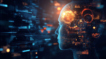 Obraz premium A financial planner is leveraging AI-powered wealth management tools for investment decisions.