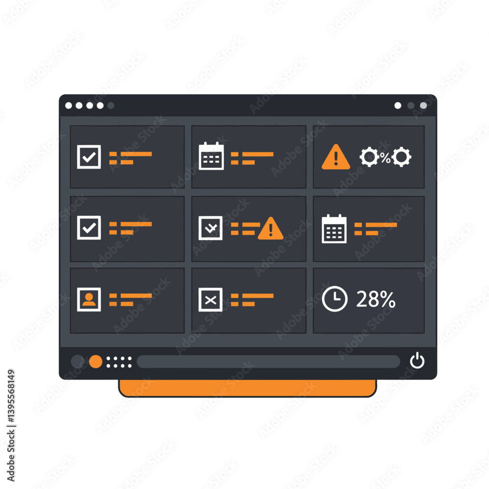 Poster dashboard ui display: a sleek, user-friendly dashboard interface with a dark theme, offering a visua