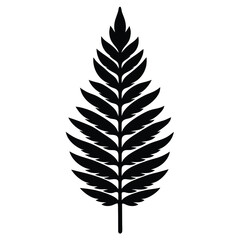 Fototapeta premium Hemlock Leaf Silhouette Vector - Minimalist Nature Design