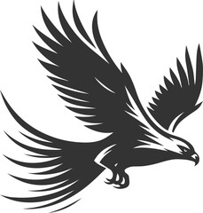 Silhouette of a hawk bird animal vector